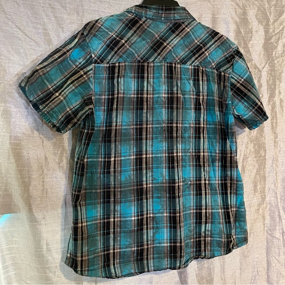 CHOR Men’s madras plaid cotton short sleeve button down shirt GUC SZ M - Picture 5 of 5